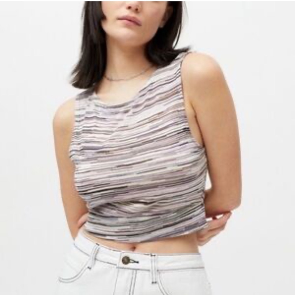 Urban Outfitters Renewal Striped Open Back Tank Crop Top